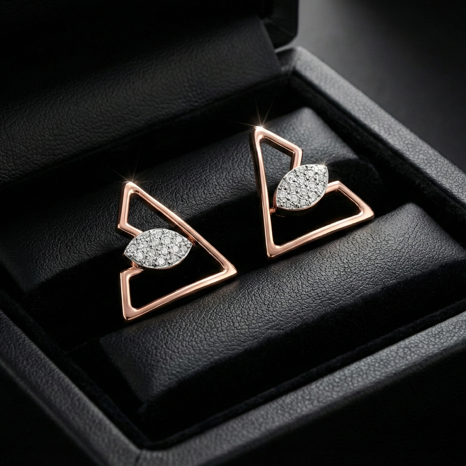 Minimal Spark Diamond Pendant Earrings