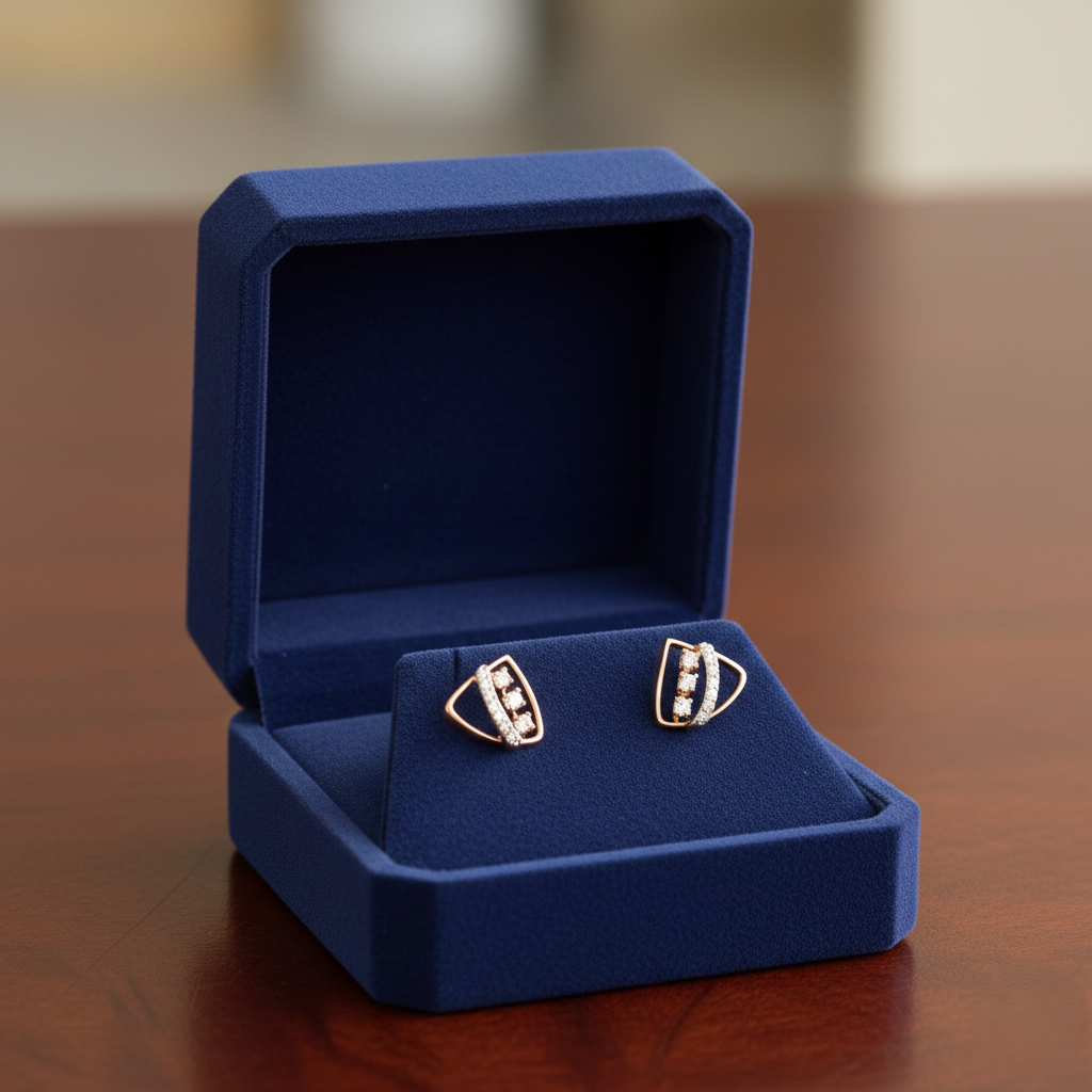 Sleek Radiance Diamond Stud Earrings