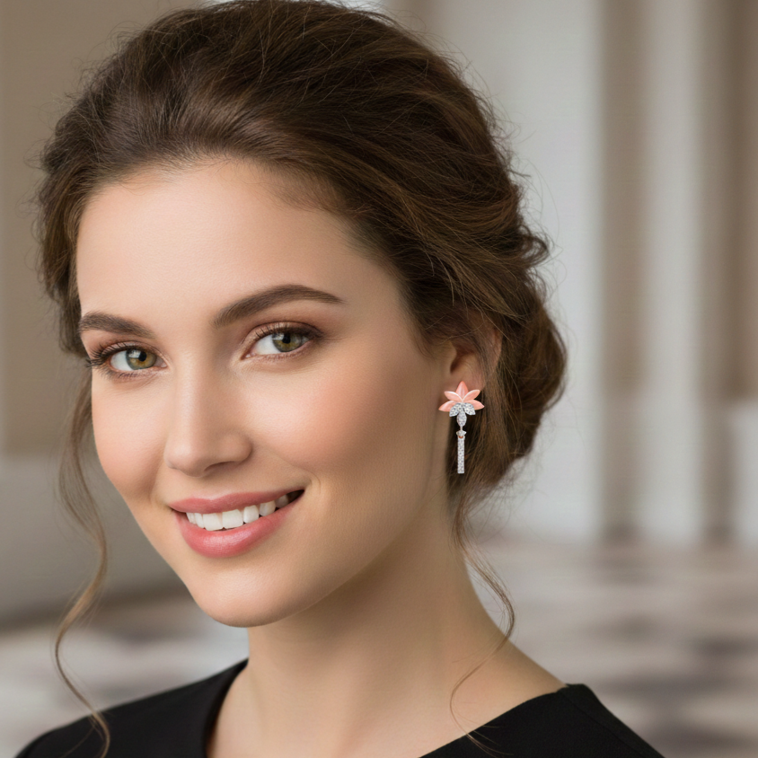 Premium Modern Diamond Dangler Earrings - 3