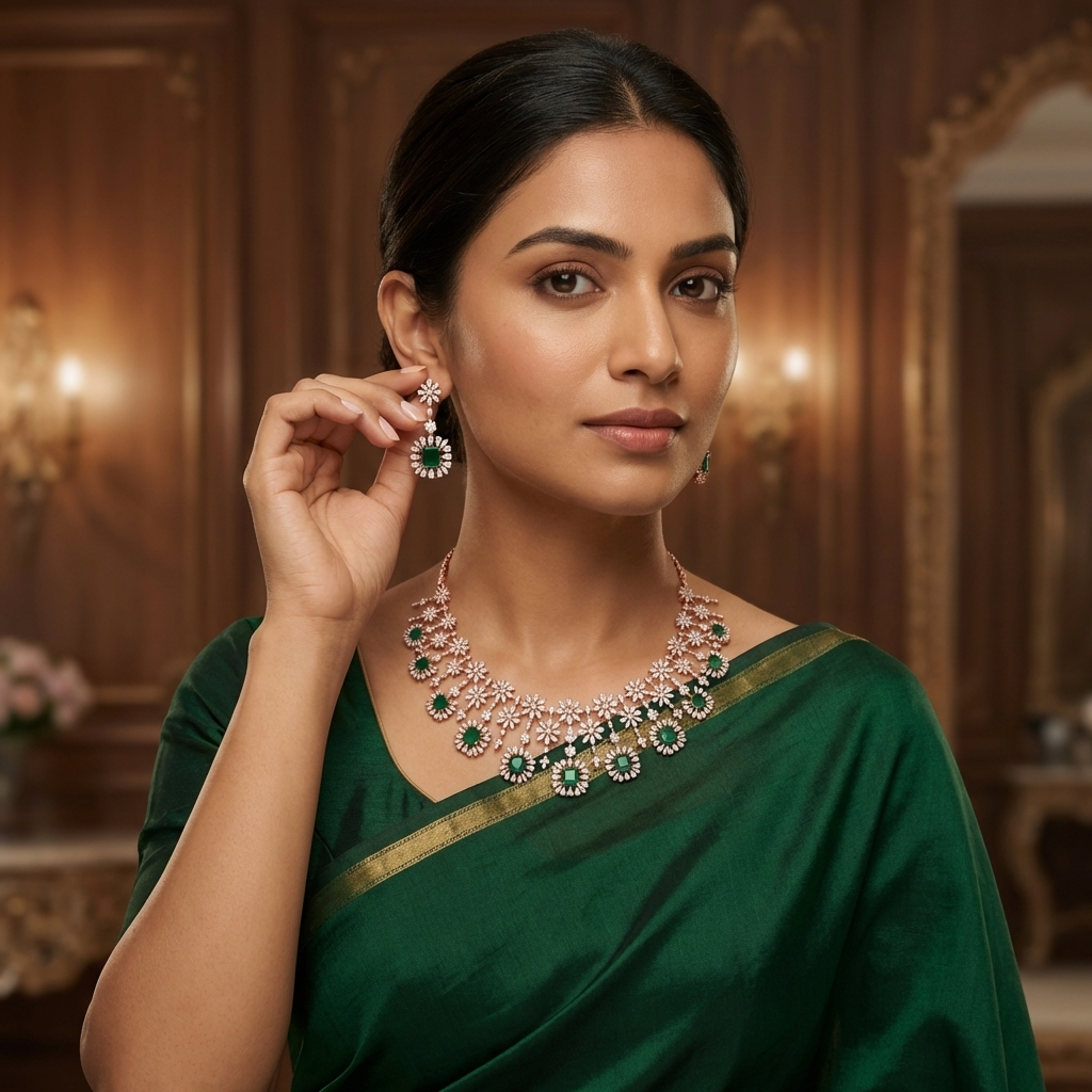 Wedding Glow Diamond Necklace Set - 3