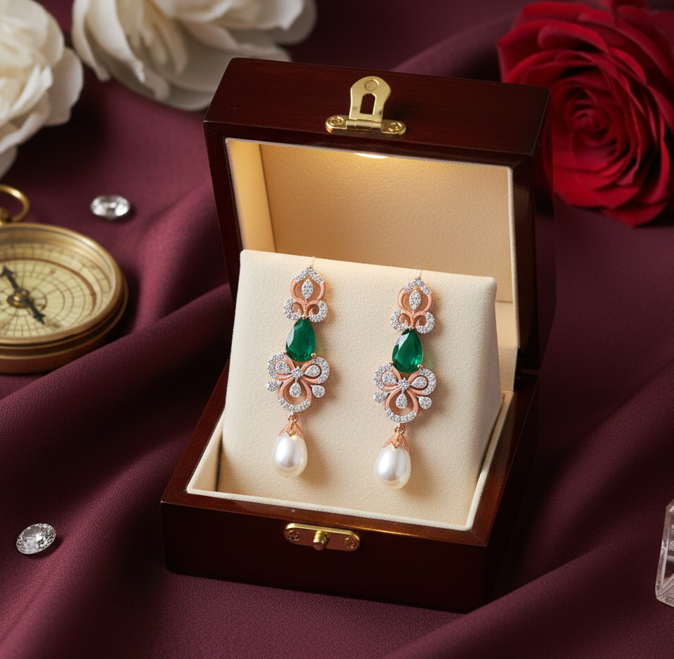 Velvet Gleam Diamond Danglers
