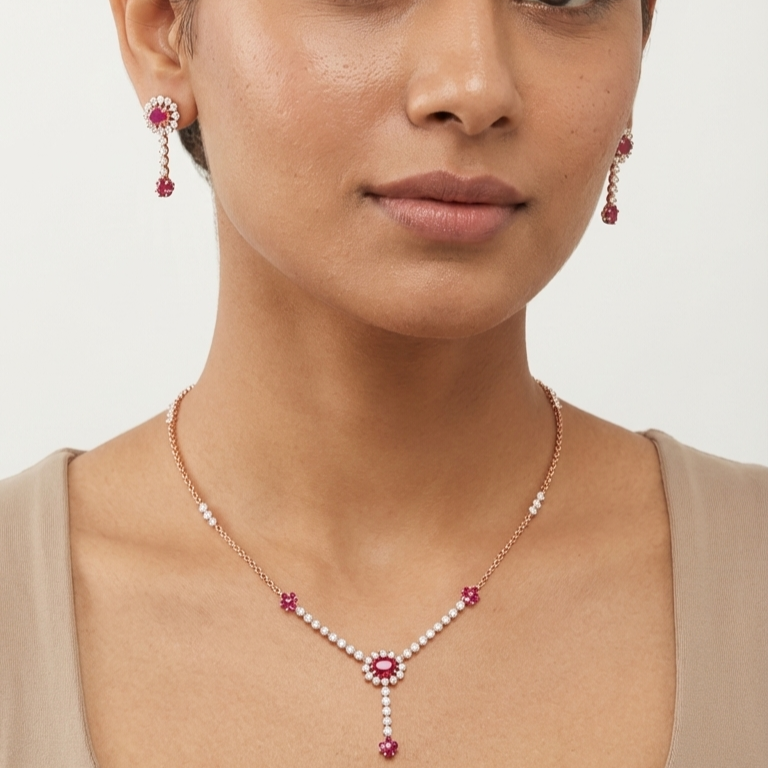 Grand Diamond Glow Necklace Set - 4