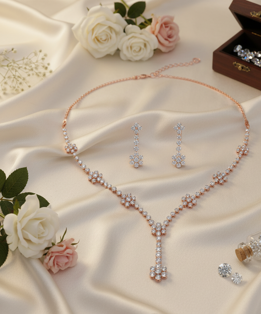 Glitter Luxe Diamond Necklace for Weddings - 3