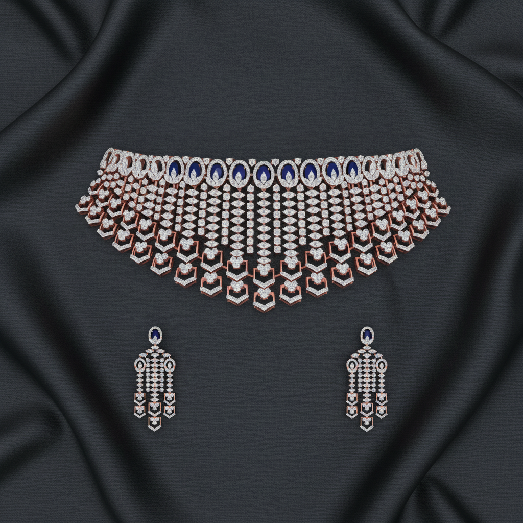 Luxurious Diamond Bridal Jewellery Ensemble