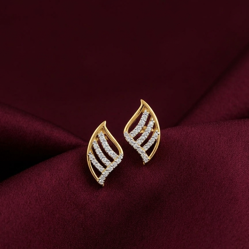 Elegant Double-Circle Diamond Earrings - 3