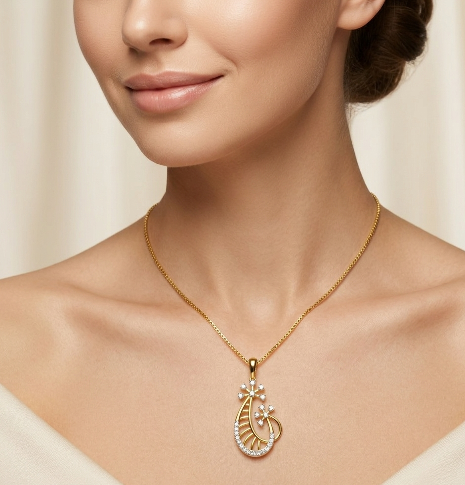 Crystal Fern Diamond Pendant - 3