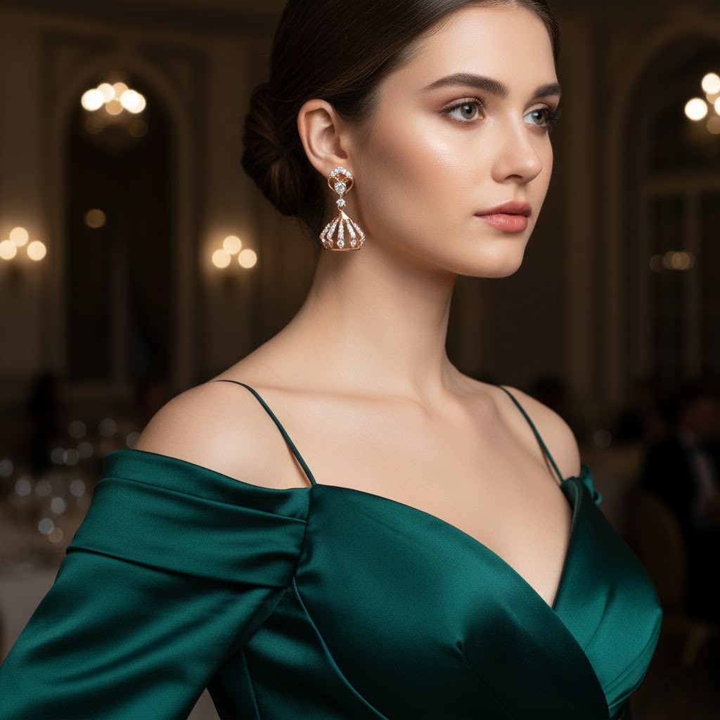 Festive Shine Diamond Jhumkis