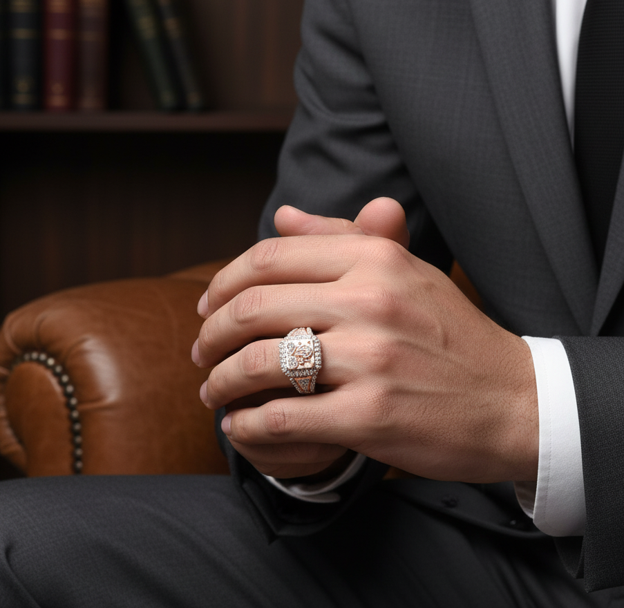 Classic Royal Edge Diamond Gents Ring