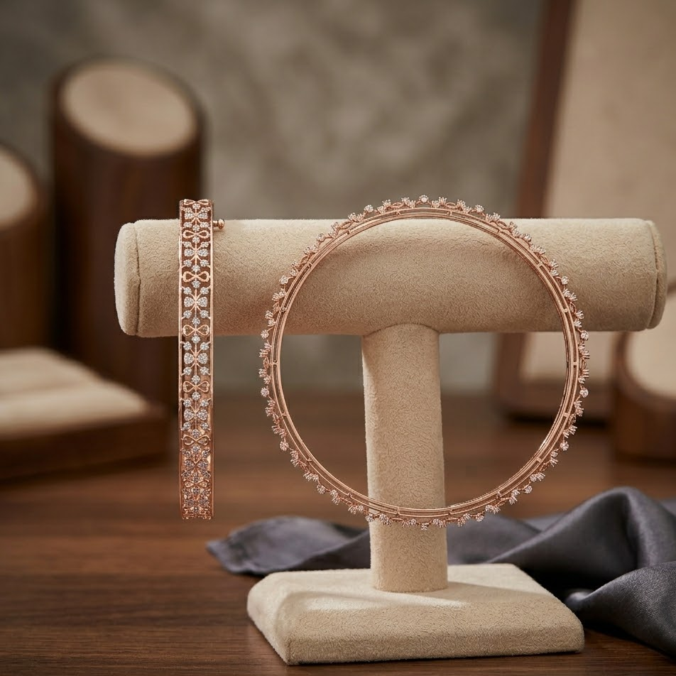Rose Gold Diamond Bangles