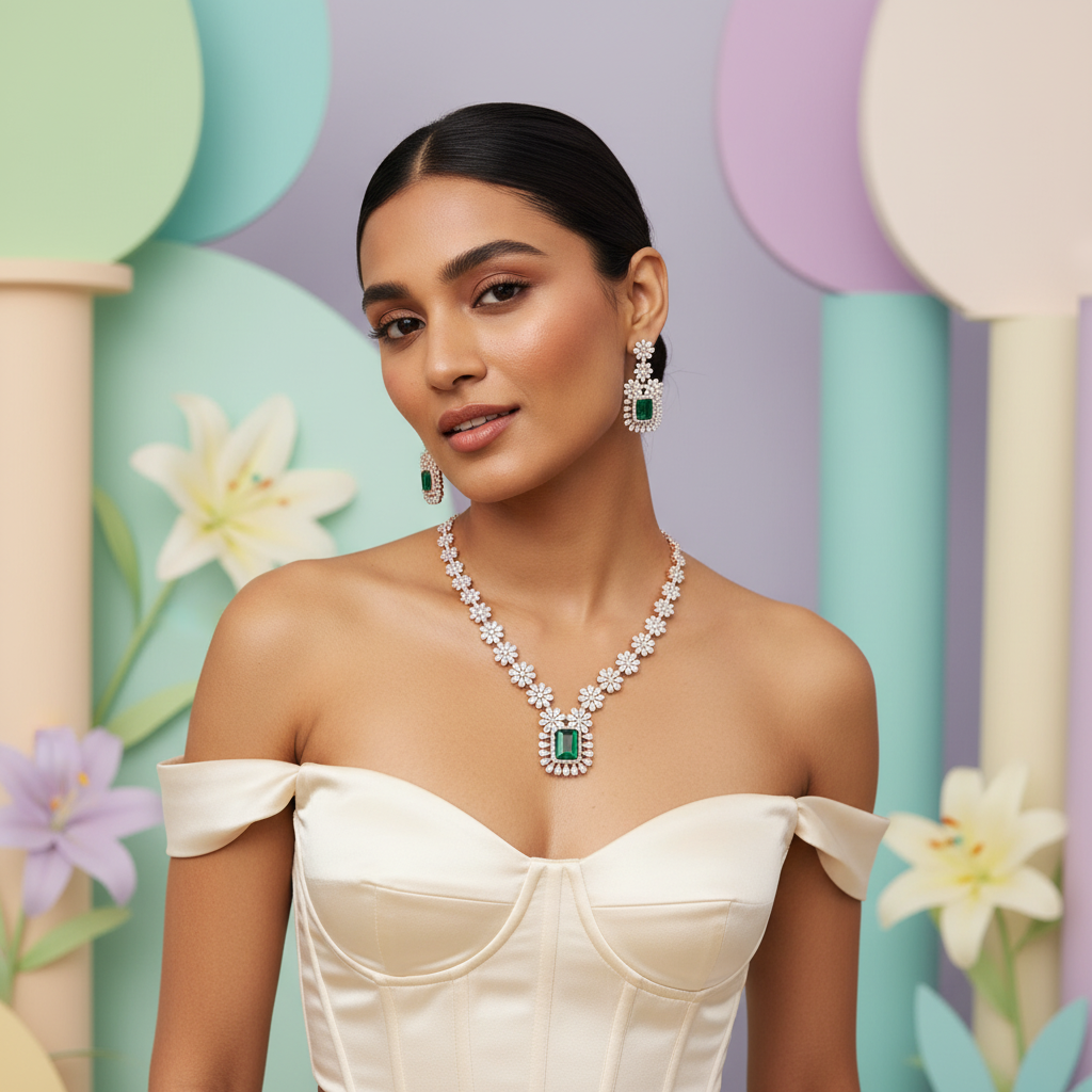 Premium Diamond Dazzle Necklace Set
