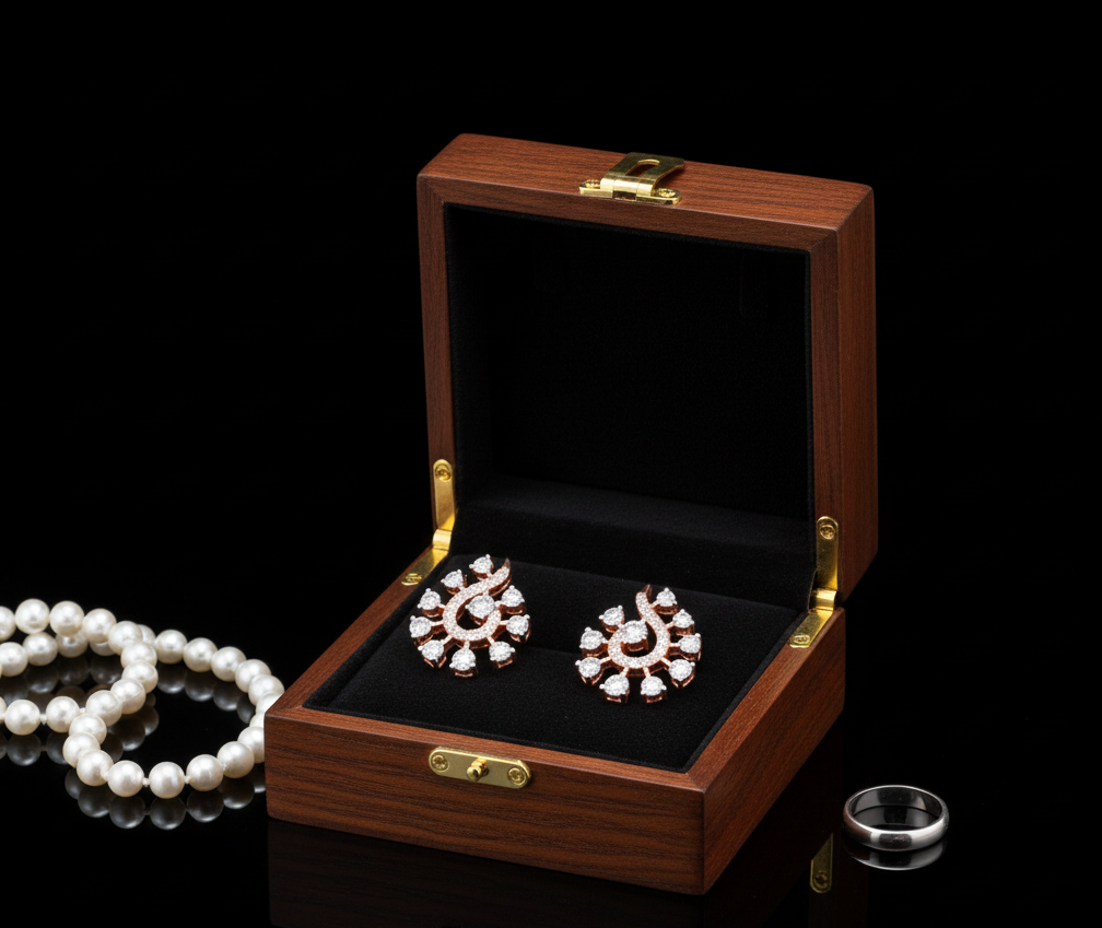 Elegant Diamond Stud Earrings with Secure Fit