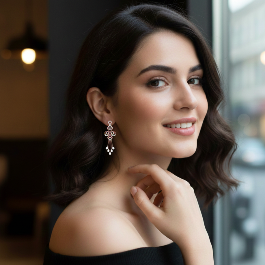 Iselene Glow Diamond Dangler Earrings - 3