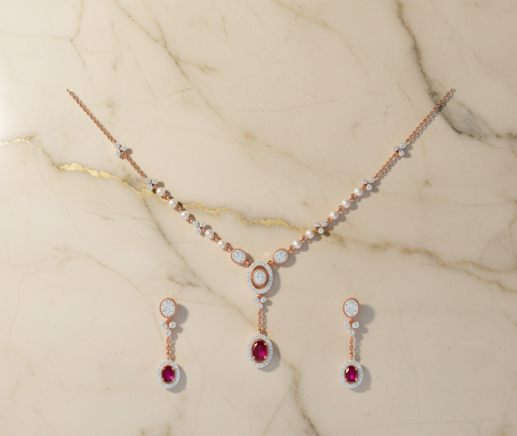 Grand Diamond Spark Necklace Set