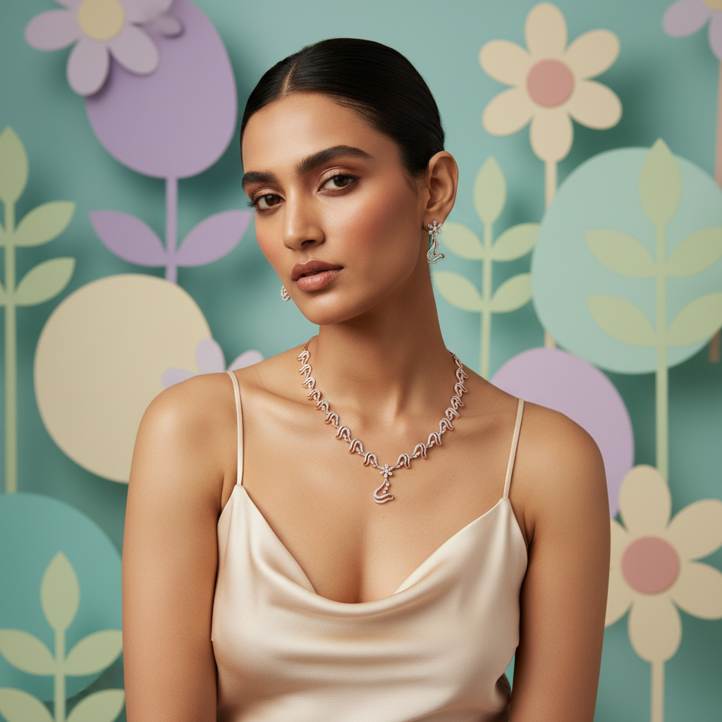 Crystal Glow Diamond Elegance Necklace Set