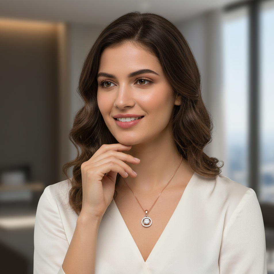 Sleek Brilliance Diamond Pendant