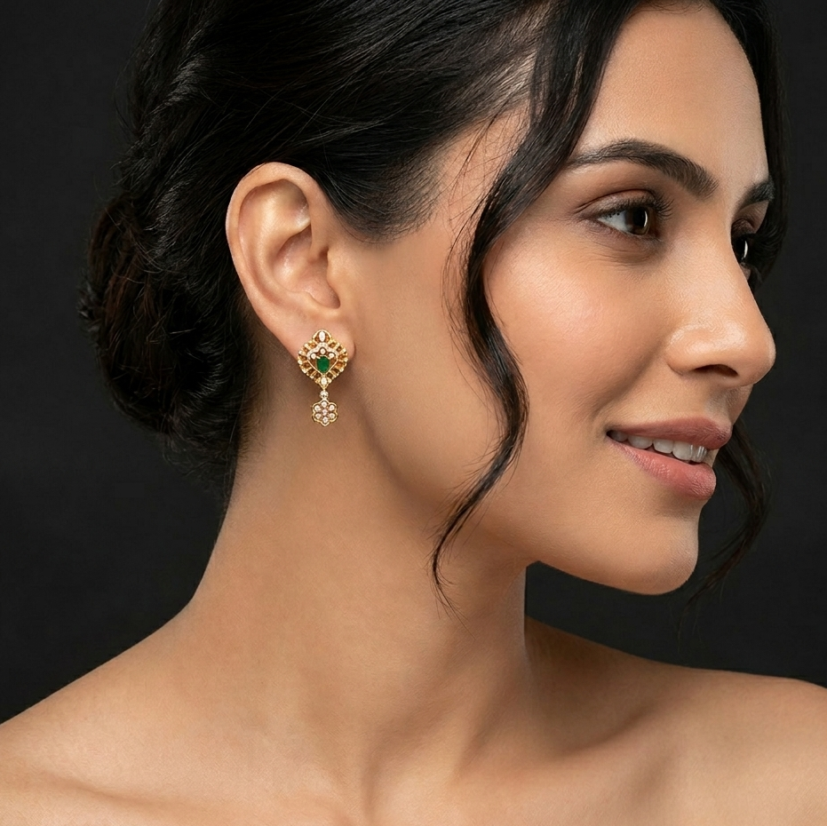 Chic Shine Diamond Dangler Earrings - 3