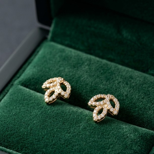 Modern Asymmetric Diamond Earrings