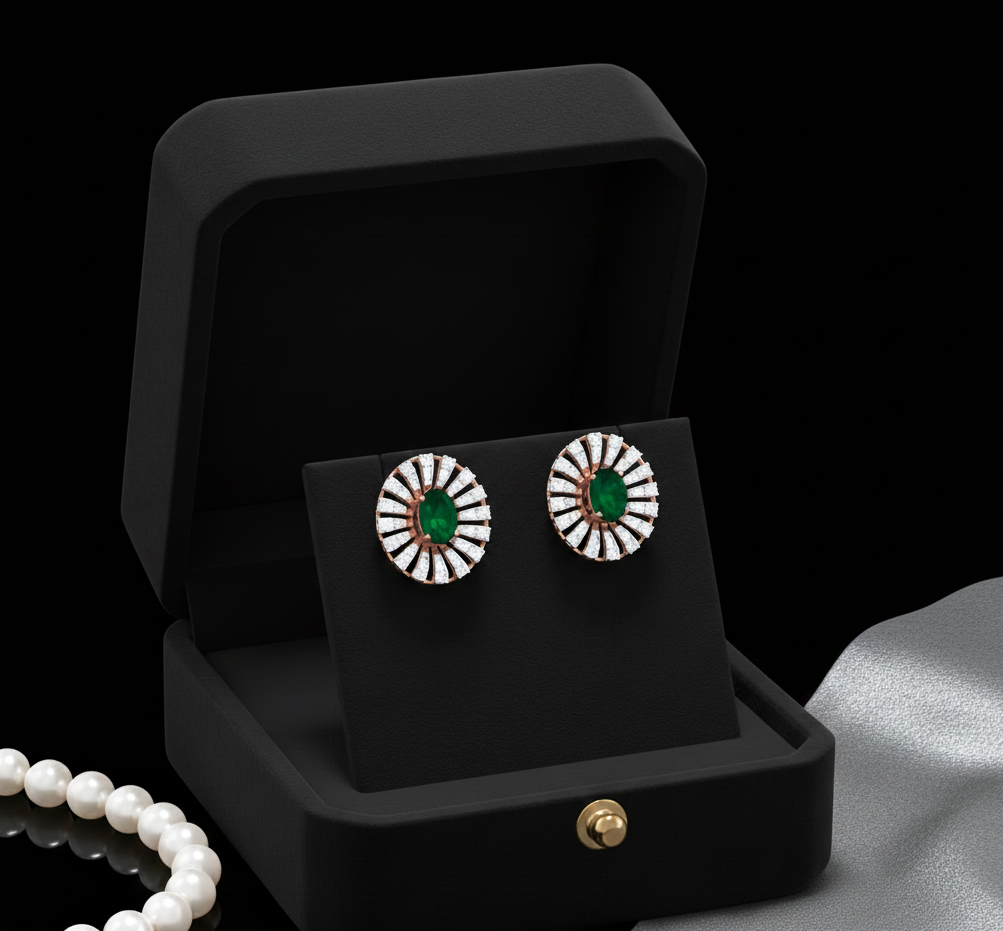 Luxury Finish Diamond Stud Earrings