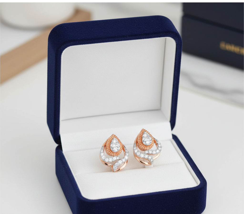 Elegant Edge Diamond Studs
