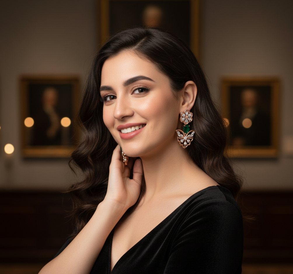 Festive Wear Diamond Danglers - 3