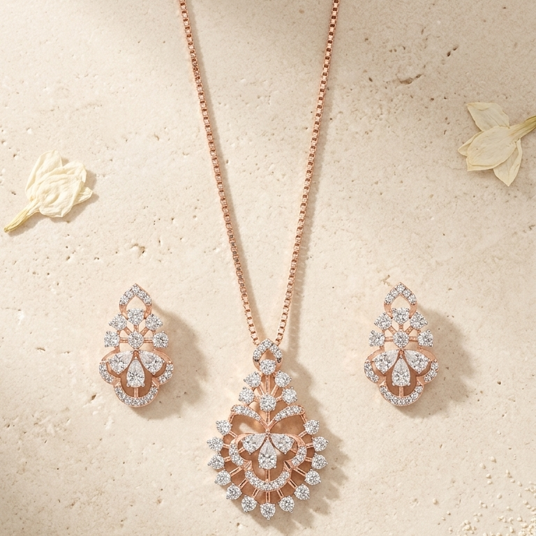 Velvet Spark Diamond Pendant Set