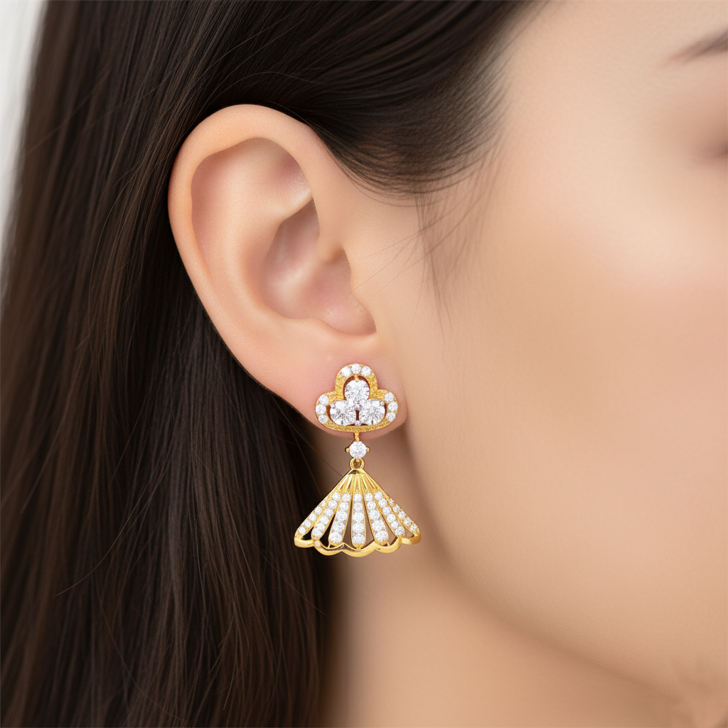 Sparkling Diamond Jhumki Earrings