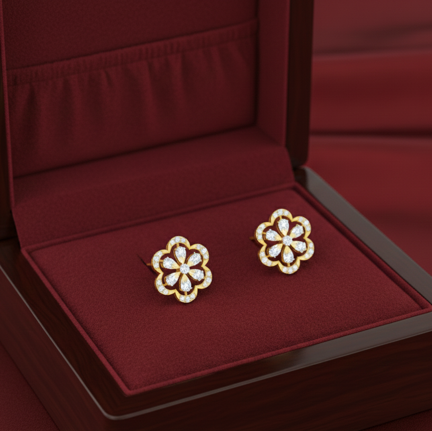 Chic Glow Diamond Dangle Earrings - 3