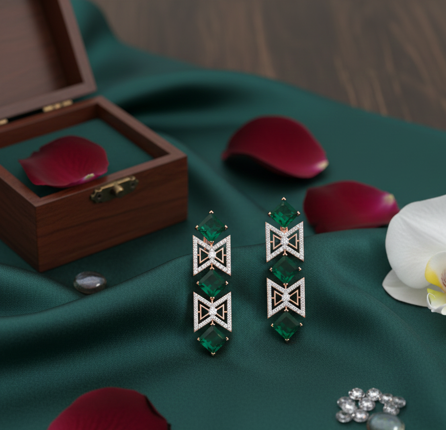 Prismora Diamond Drop Danglers - 3