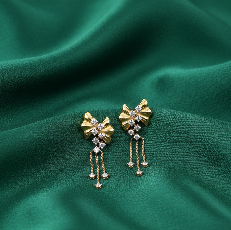 Sleek Diamond Drop Earrings