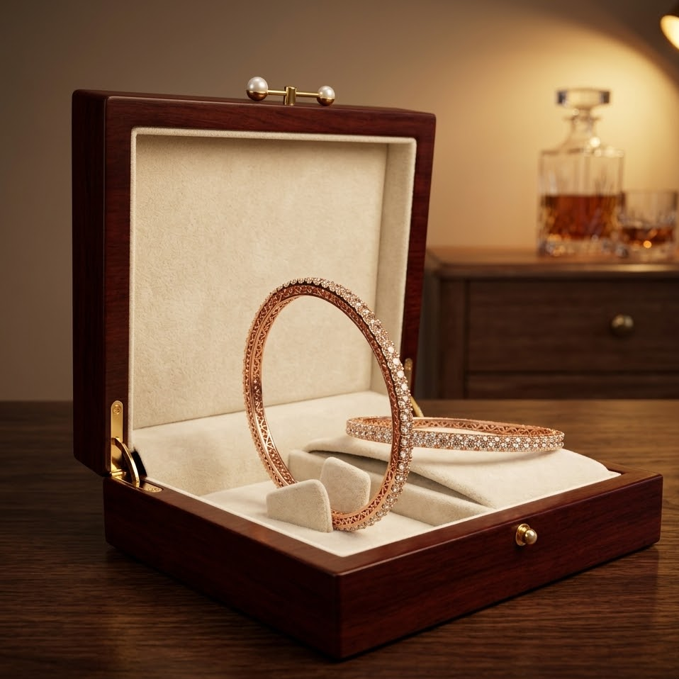 Modern Gold Diamond Bangles