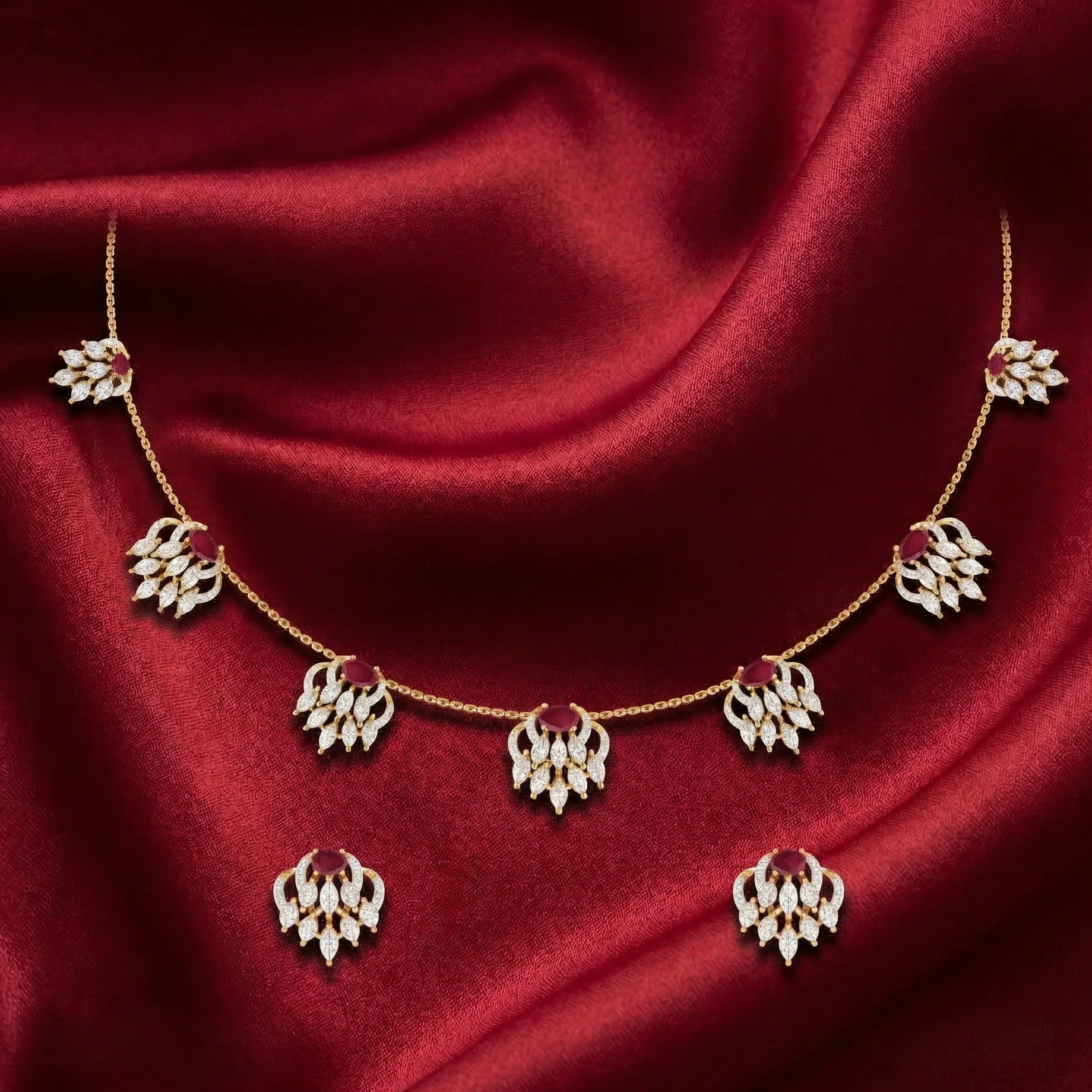 Luxury Diamond Glow Necklace Set - 3