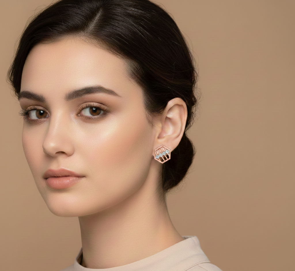 Sophisticated Diamond Stud Earrings - 3