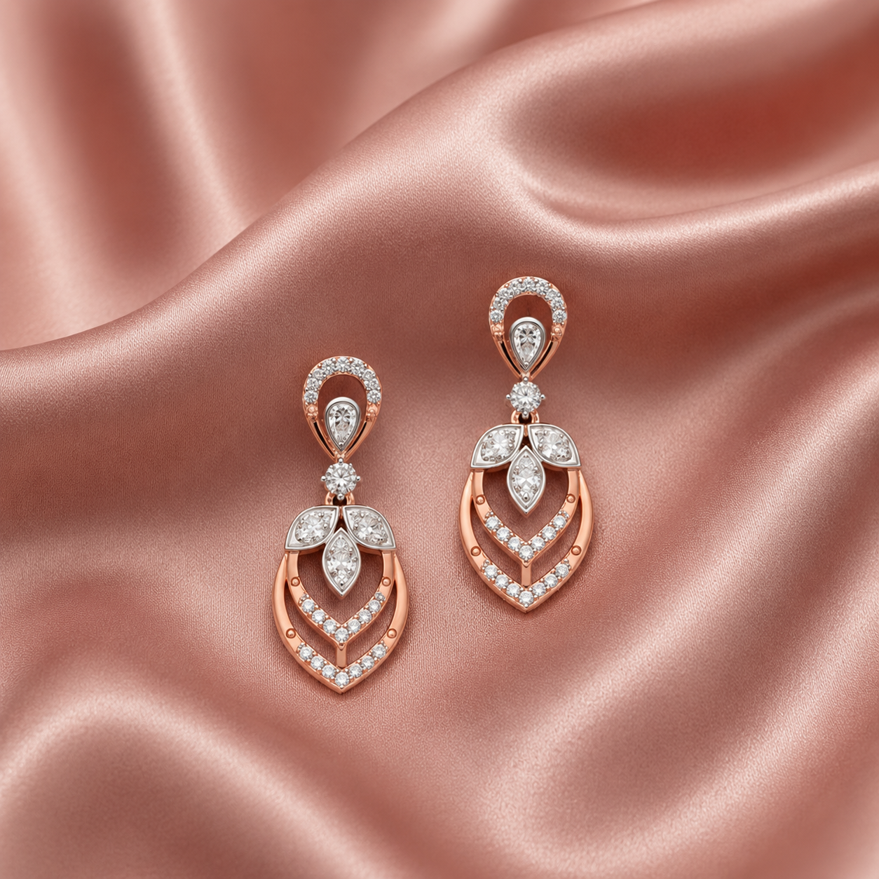 Bridal Elegant Diamond Dangler Earrings