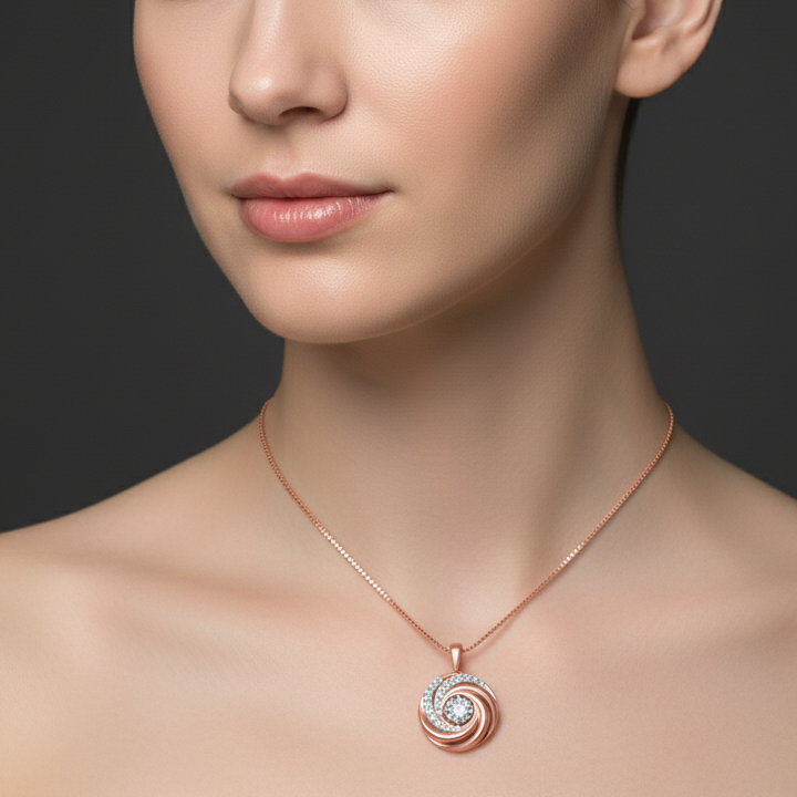Shining Leaf Diamond Pendant