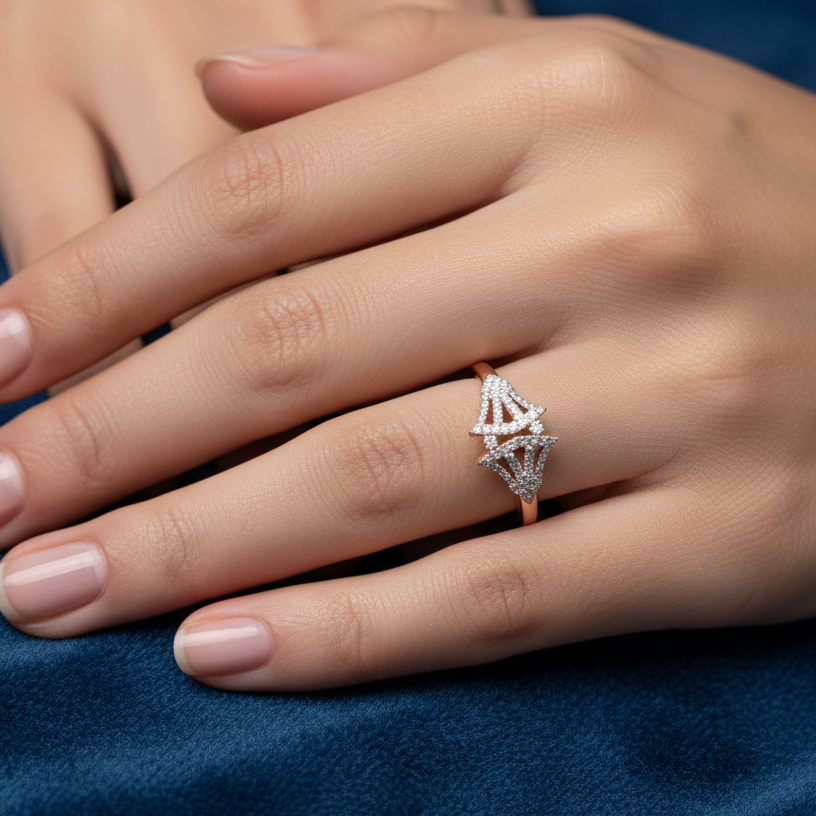 GraceLuxe Bloom Diamond Ring - 3