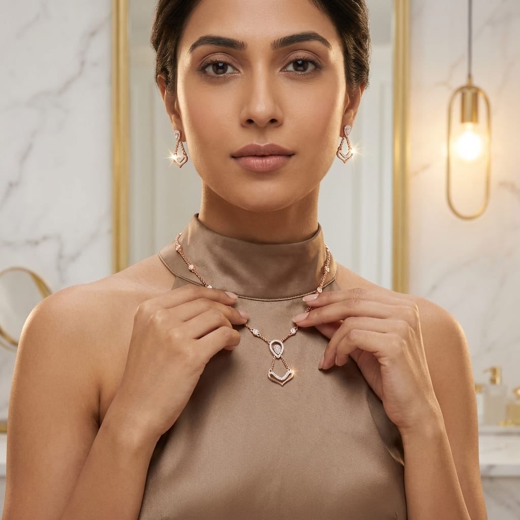 Ethereal Diamond Charm Necklace Set - 3