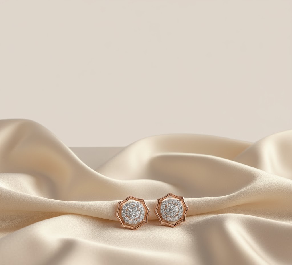 Luxury Sparkline Diamond Stud Earrings