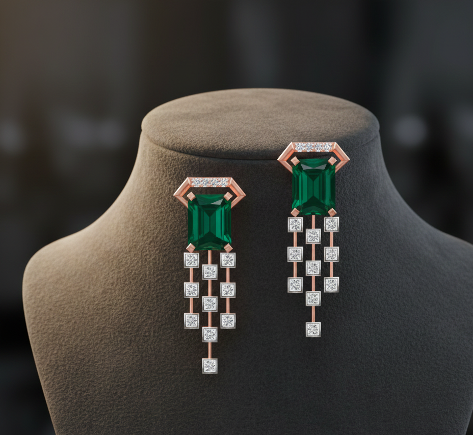 Luxe Halo Diamond Drop Earrings