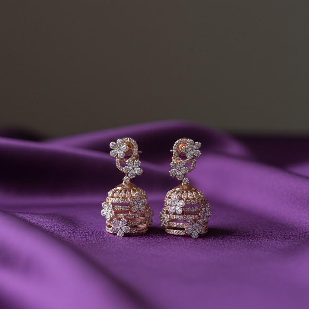 Trendy Elegant Diamond Jhumkis
