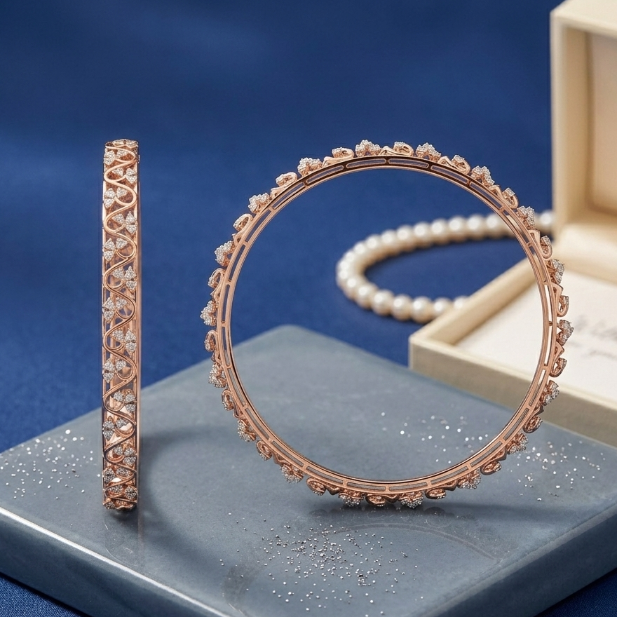 Intricate Diamond Bangles