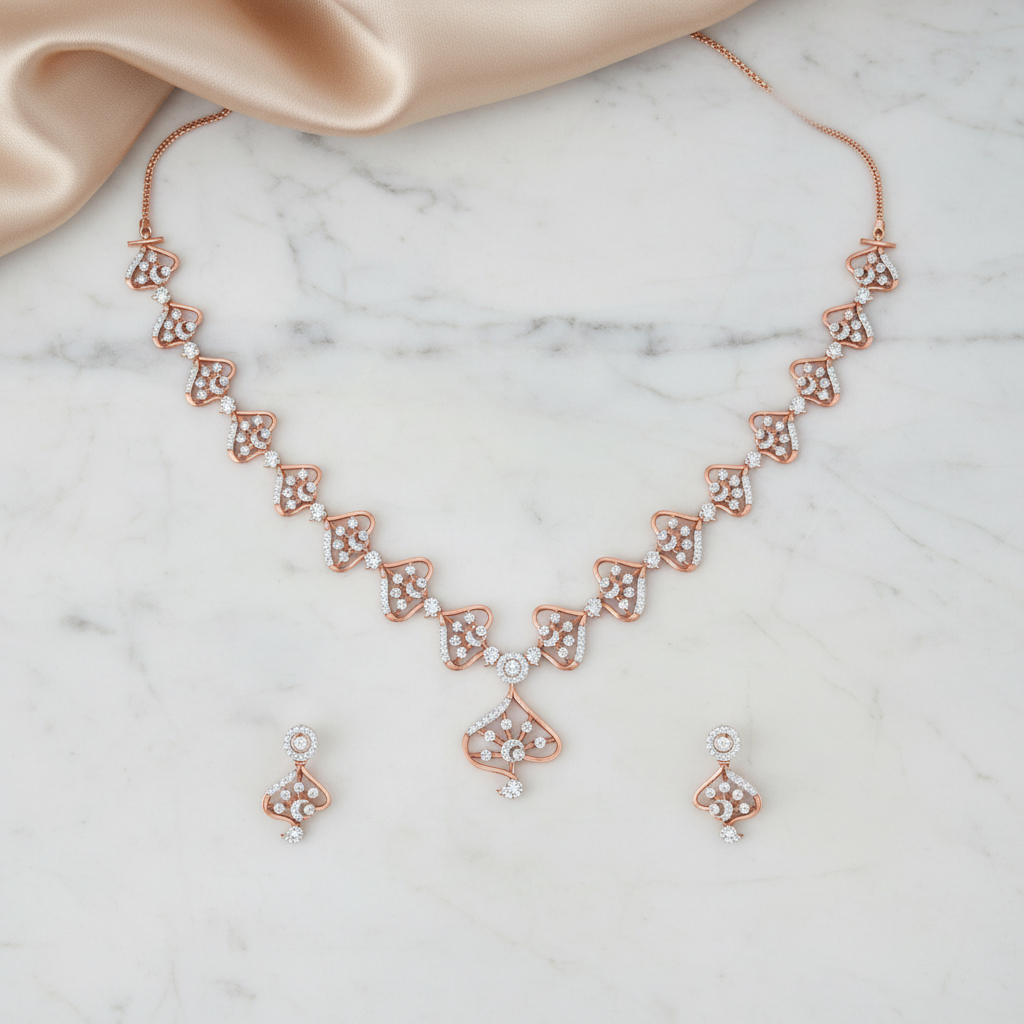 Glittering Diamond Luxe Necklace Set