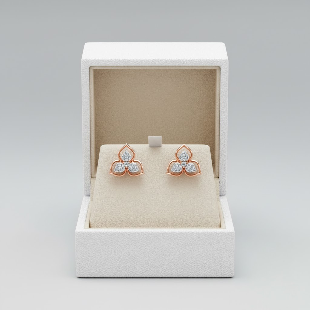 High Gloss Diamond Stud Earrings