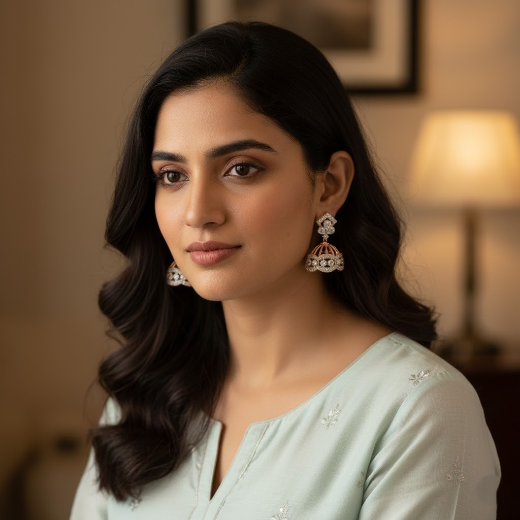 Lightweight Diamond Jhumkis
