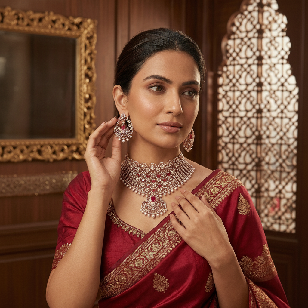Bridal Brilliance Diamond Necklace Set - 4