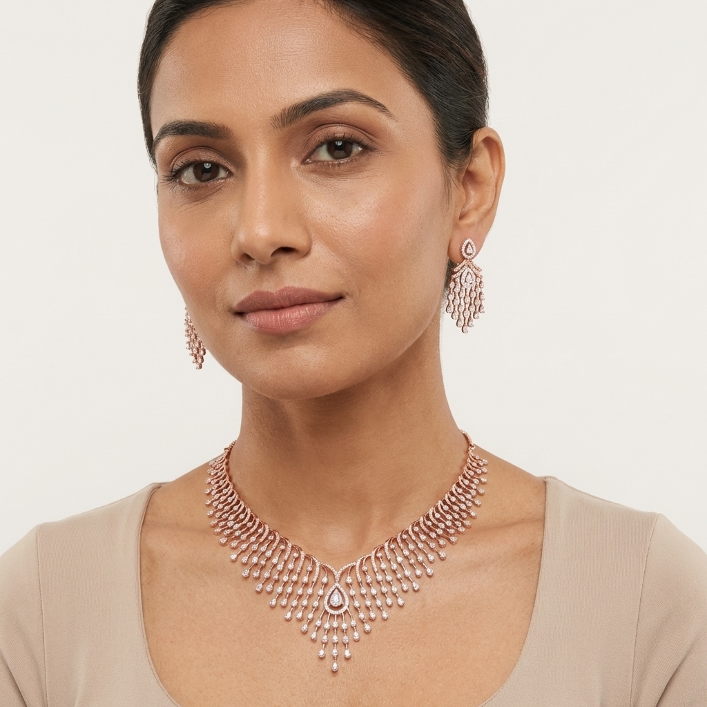Classic Diamond Glow Necklace Set - 3