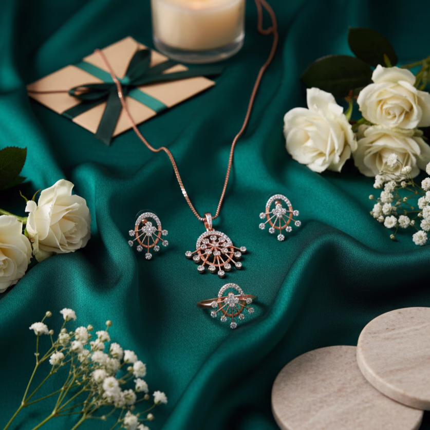 Elegant Diamond Pendent Sets -14K-VVS-VS-GH
