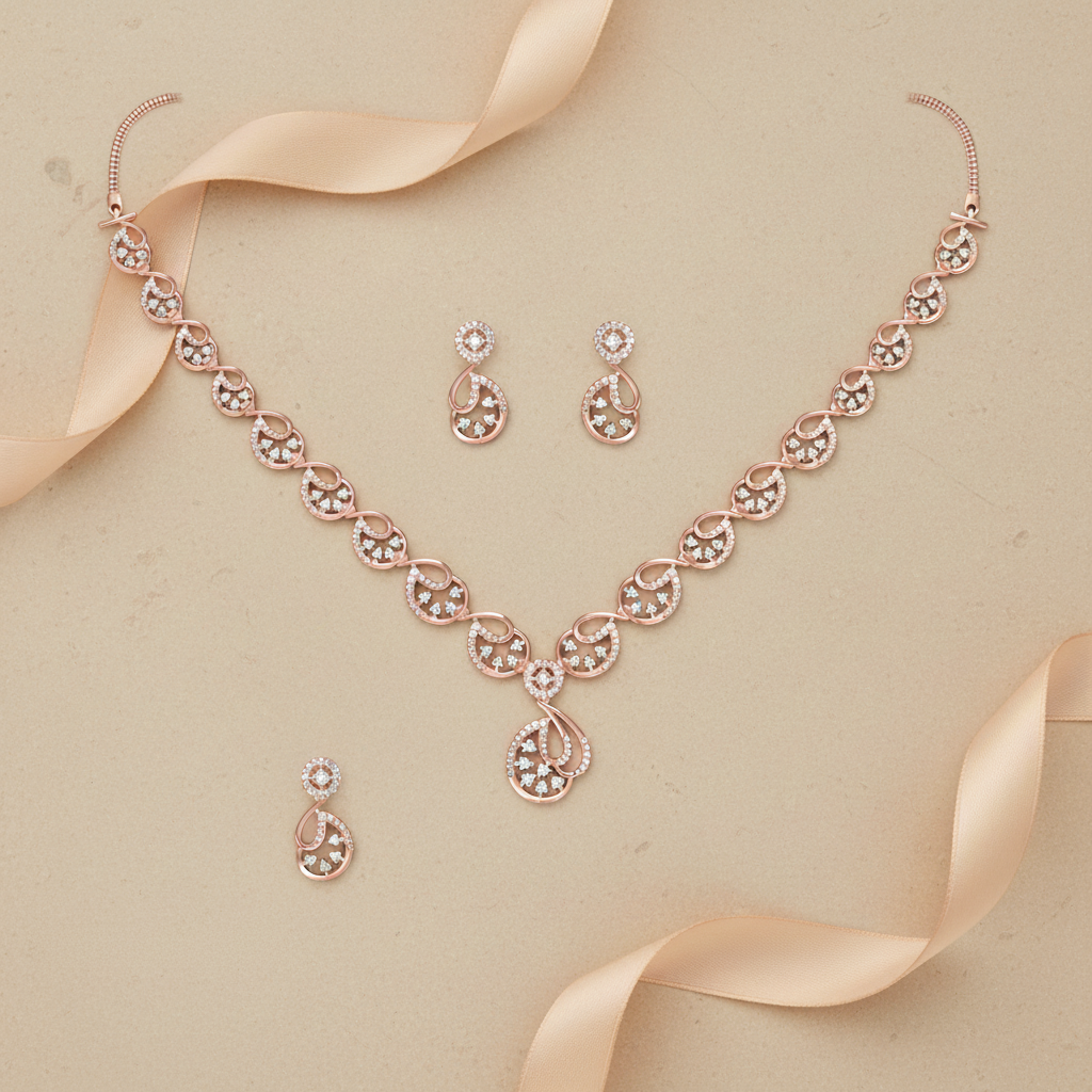 Shimmering Diamond Elegance Necklace Set