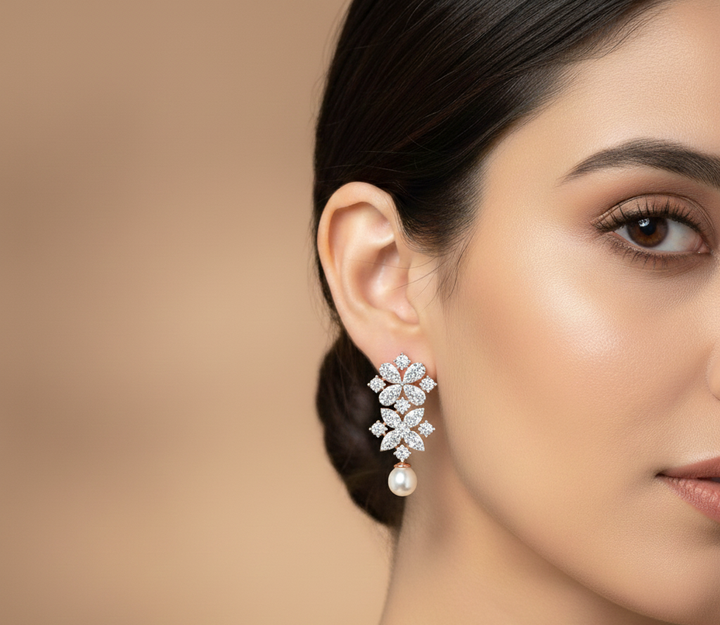 Crystalwave Diamond Dangler Earrings - 3