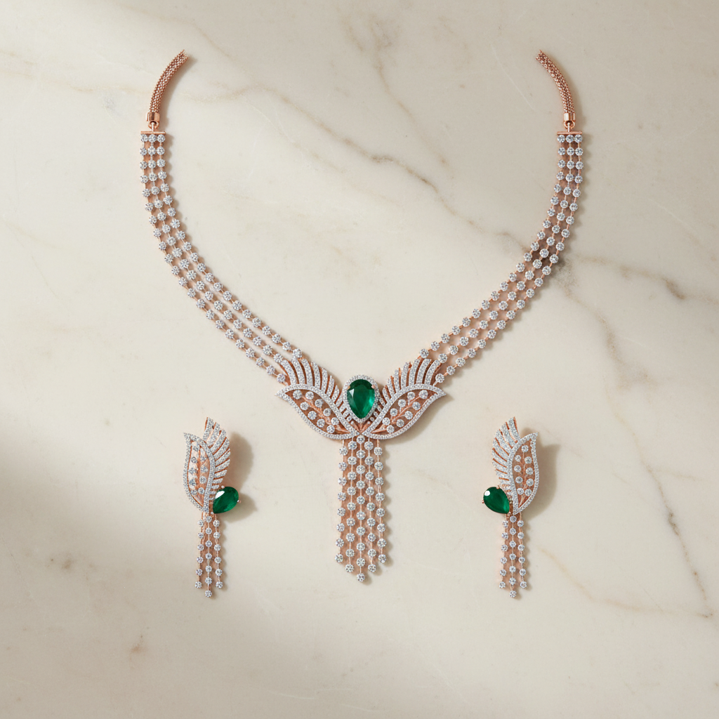 Velvet Diamond Glow Necklace Set