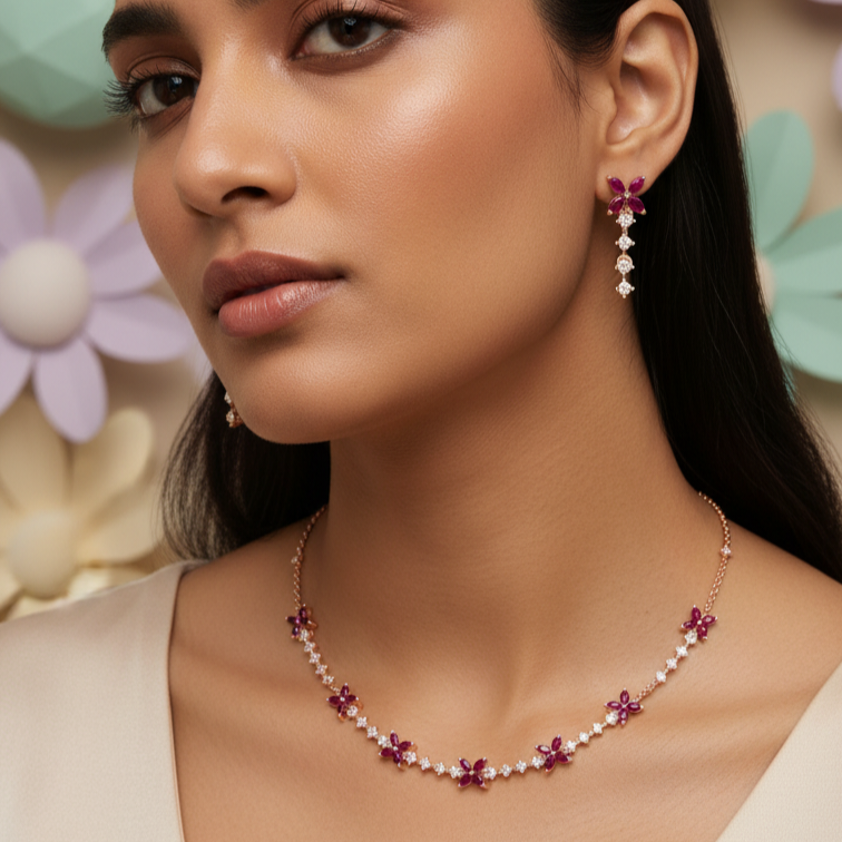Modern Diamond Grace Necklace Set